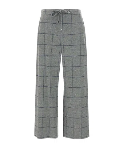 Max Mara 's  Checked Drawstring Trousers In Gray