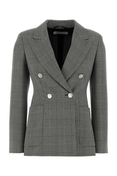Max Mara Checked Embroidered Wool Blazer For Women