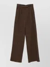 Max Mara Checked Wide Leg High Waist Trousers In Brown