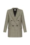 Max Mara Checkered Double-breasted Jacket In Black