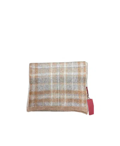 Max Mara Checkered Scarf In Nude