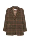 Max Mara Check-pattern Blazer In Brown