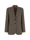 Max Mara Check-pattern Single-breasted Blazer In Brown