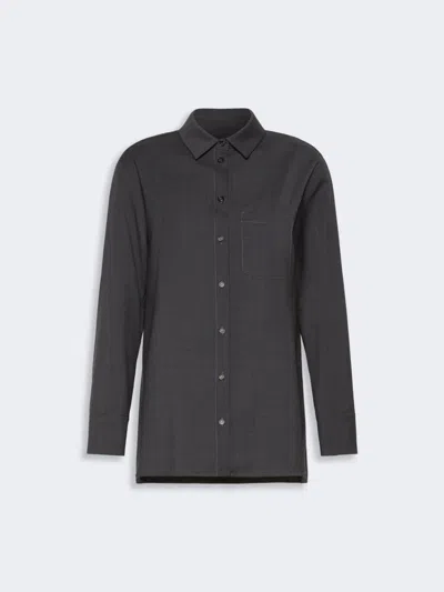 Max Mara Chemise Basique En Toile De Laine In Multi