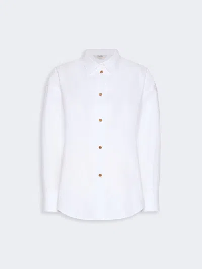 Max Mara Chemise En Coton Oxford In White