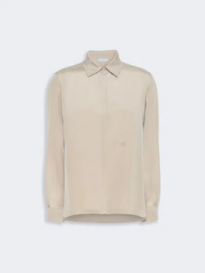 Max Mara Chemise En Crêpe De Chine De Soie In Neutral