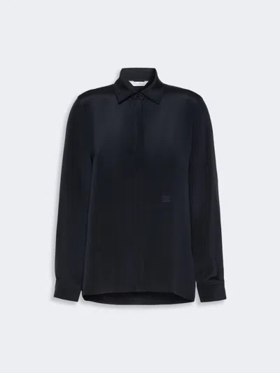 Max Mara Chemise En Crêpe De Chine De Soie In Blue