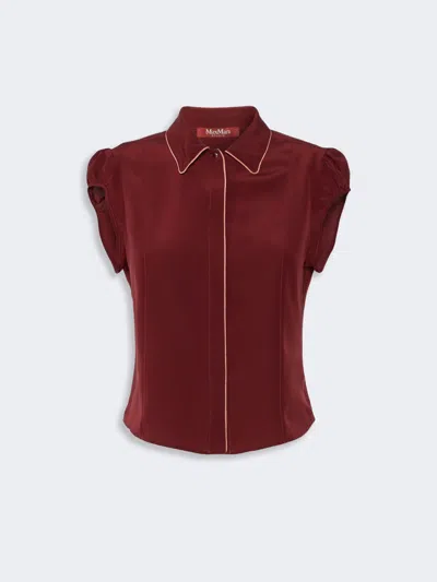 Max Mara Chemise En Crêpe De Chine De Soie In Burgundy