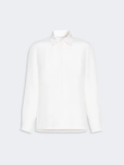 Max Mara Chemise En Crêpe De Chine De Soie In White