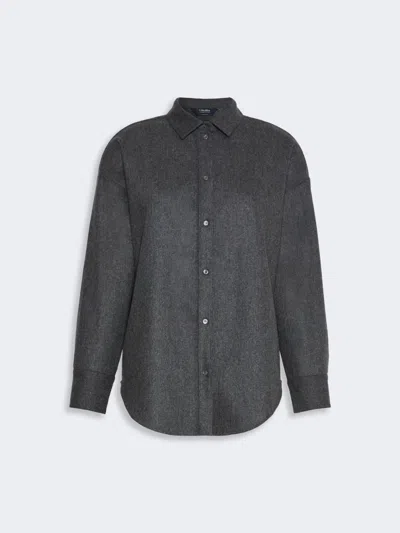 Max Mara Chemise En Flanelle De Laine In Gris Fonce