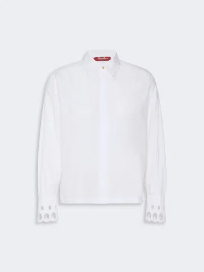 Max Mara Chemise En Popeline De Coton In White