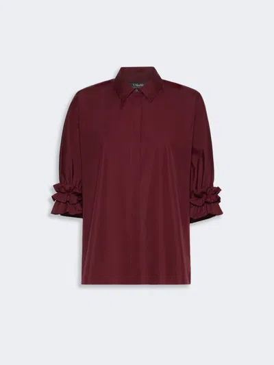 Max Mara Chemise En Popeline De Coton In Burgundy