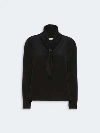 Max Mara Chemise En Soie Avec Foulard In Black