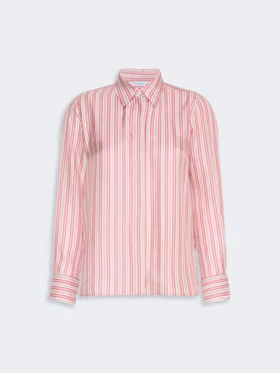 Max Mara Chemise En Soie Imprimée À Rayures In Pink