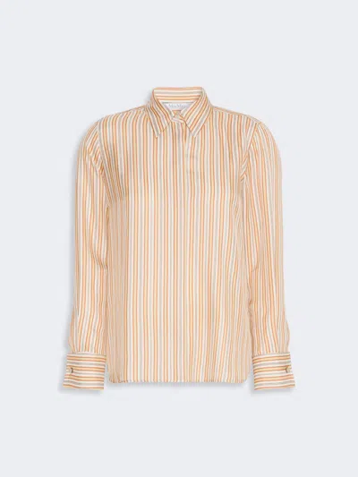 Max Mara Chemise En Soie Imprimée À Rayures In Yellow