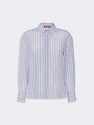 Max Mara Chemise En Soie Imprimée In Blue