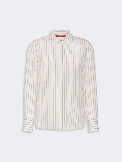 Max Mara Chemise En Soie Imprimée In White