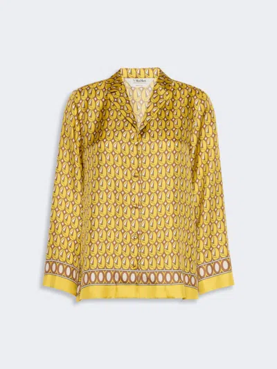 Max Mara Chemise En Soie Imprimée In Yellow