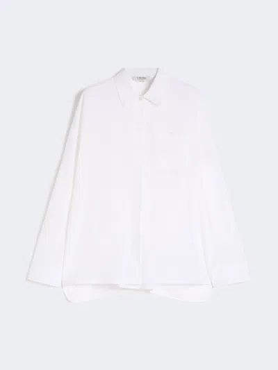Max Mara Chemise En Toile De Lin In White