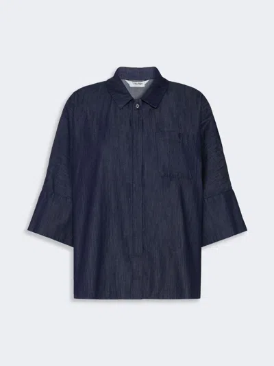 Max Mara Chemise Large En Denim De Coton In Blue