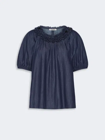 Max Mara Chemisier En Denim De Coton In Blue