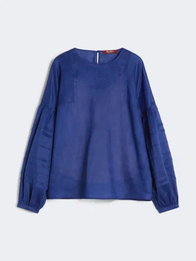 Max Mara Chemisier En Gaze Ramie In Blue