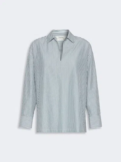 Max Mara Chemisier En Popeline De Coton In Blue