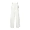 Max Mara Chenzia Wide Trousers In White Pinstriped Jacquard Cotton