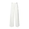 Max Mara Chenzia Wide Trousers In White Pinstriped Jacquard Cotton In White
