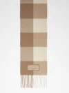 Max Mara Chequered Wool Scarf In Camel