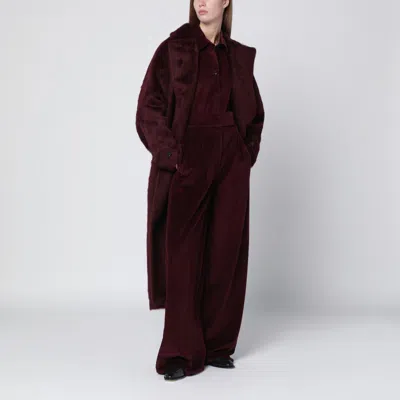 Max Mara Cherry-colored Alpaca And Wool Coat In Brown