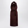 Max Mara Cherry-colored Sleeveless Coat In And In Red
