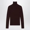 Max Mara Cherry-colored Turtleneck In Wool And Cashmere Blend In Red