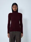 Max Mara Burgundy Stretch Wool Blend Aral1234 Sweater In Red