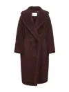 Max Mara Cherry Tedgirl Teddy Bear Icon Coat Coat In Burgundy