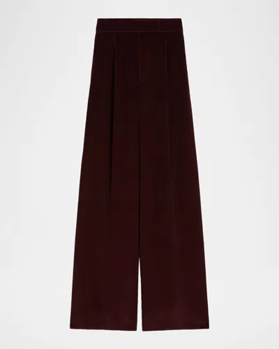 MAX MARA CHERRY WIDE-LEG COTTON CORDUROY PANTS