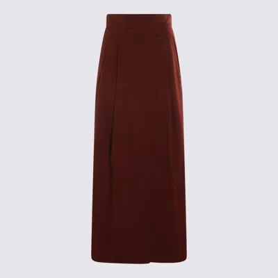 Max Mara Cherry Wool Zattera Skirt In Gold