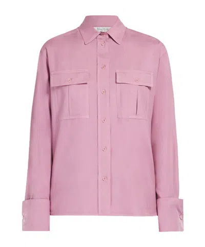 Max Mara Buttoned Long-sleeved Shirt In Pink