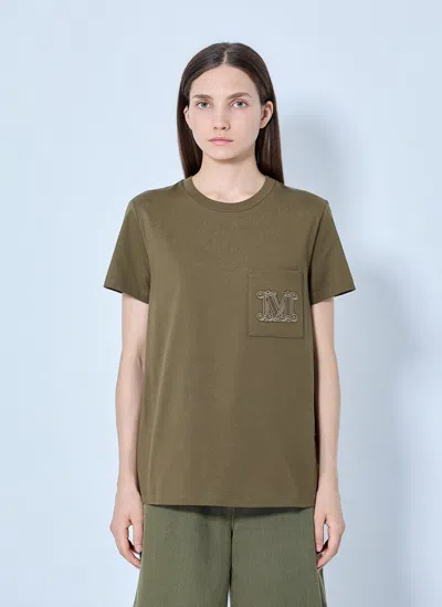 Max Mara Chest Pocket T-shirt In Green