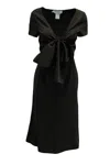 Max Mara Chest-tie Midi Dress In Brown Polyester In Brown