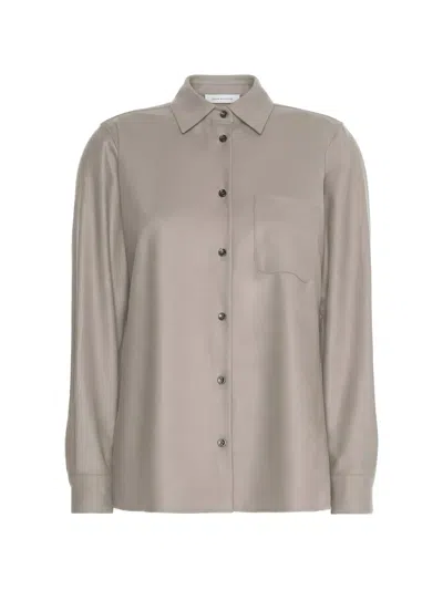 Max Mara Chest-pocket Button-up Shirt In Gray