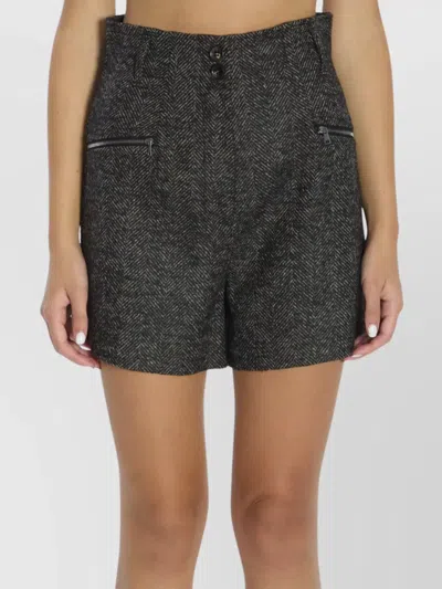MAX MARA CHEVRON PATTERN HIGH WAIST SHORTS