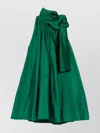 Max Mara Draped High Neckline Maxi Sleeveless Dress In Green