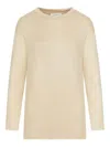 Max Mara Chic Sweater With Silk Blend In Neutral