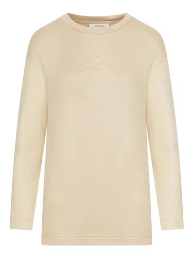 Max Mara Chic Sweater With Silk Blend In Caramel