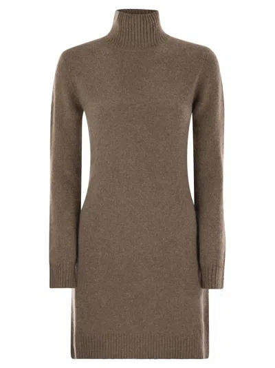 Max Mara Chic Turtledove Dress In Brown