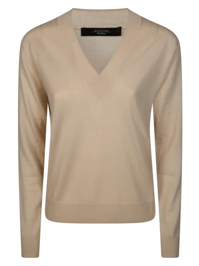 Max Mara Weekend Weekend Knit Sweater V-neck In Brown