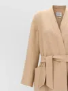 Max Mara Chic Waist Belt Coat With Pockets And Long Sleeves