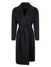 Max Mara Long Sleeve Coat In Black
