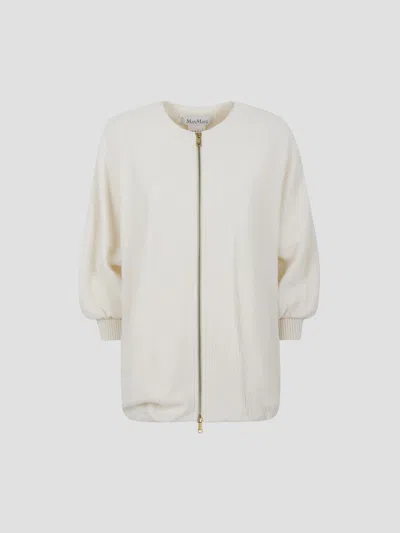 Max Mara Chic Wool-cashmere Jacket In White
